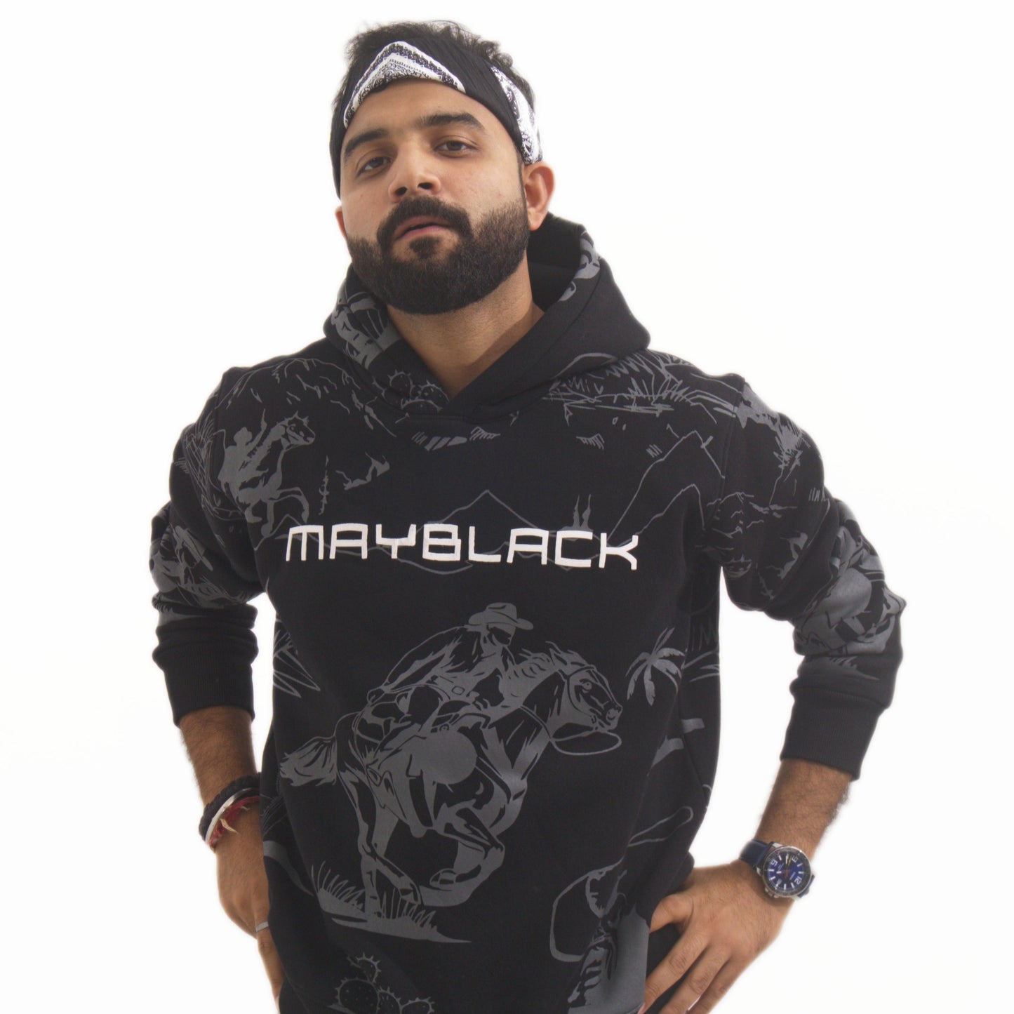 Mayblack Rodeo Rider Hoodie Black