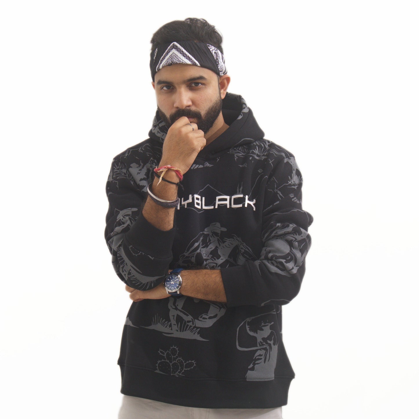 Mayblack Rodeo Rider Hoodie Black