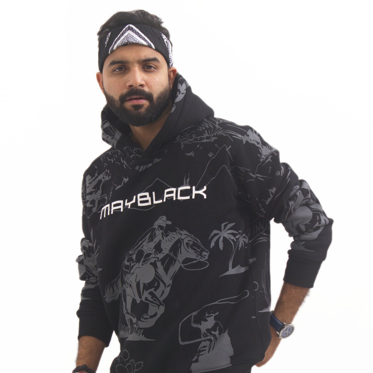 Mayblack Rodeo Rider Hoodie Black