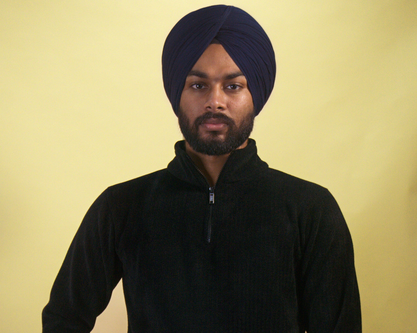 Insulated Sweater Knit Zip Polo Pullover (Black)